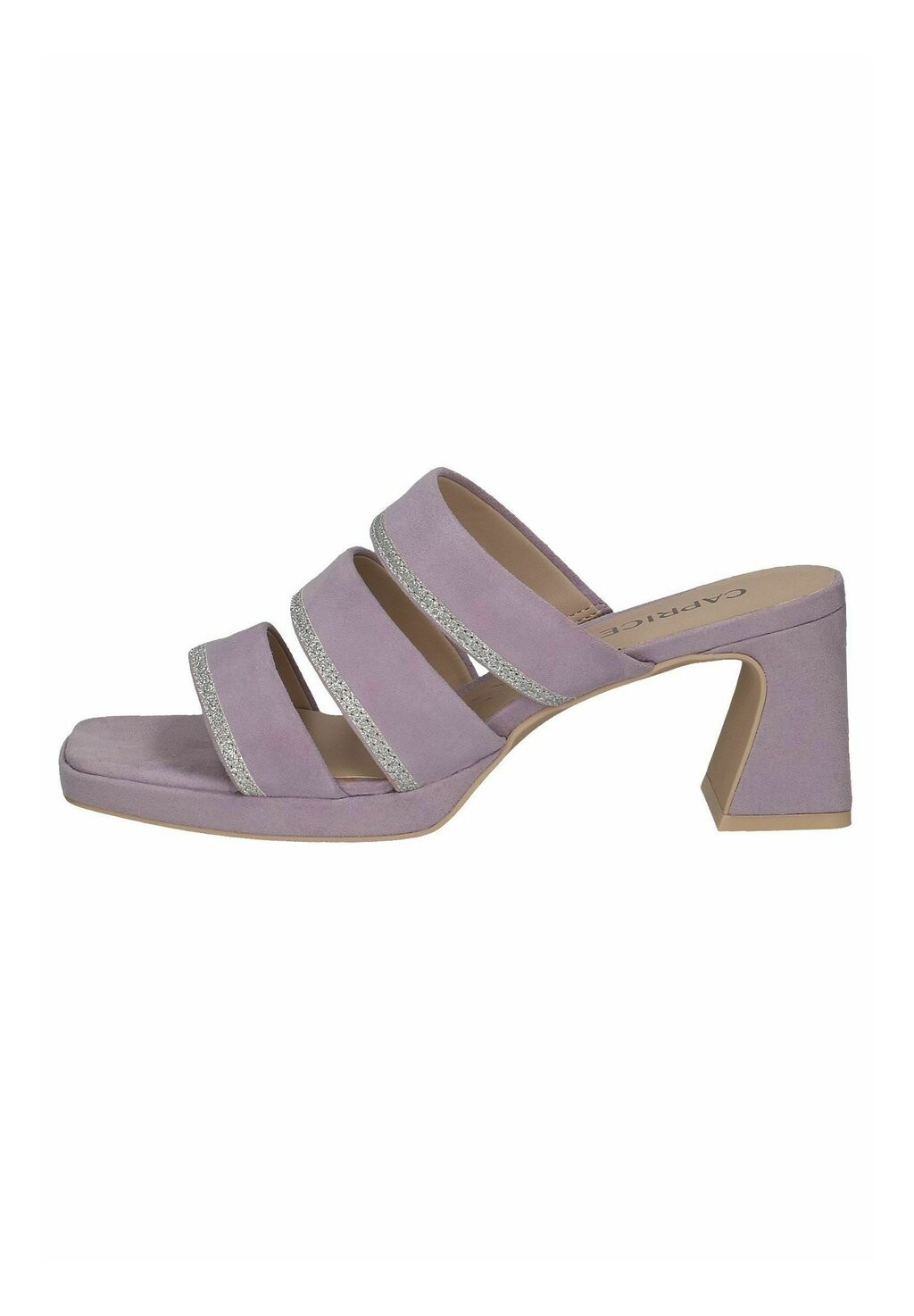 

Высокие мюли Caprice, цвет lavender suede