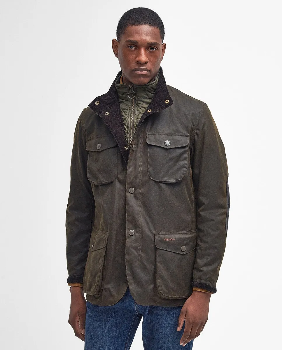 

Мужская куртка с карманами и воротником стойкой Barbour, зеленый