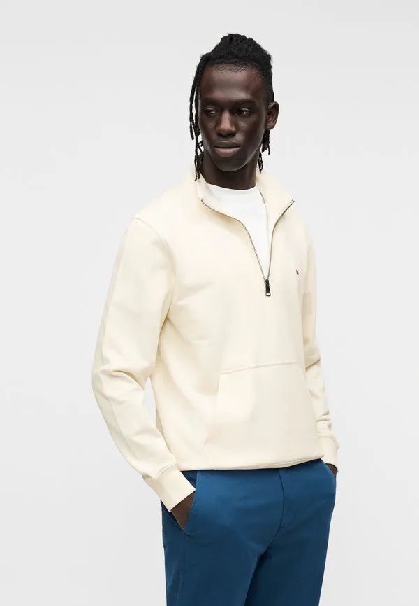 Толстовка с вышивкой флага из махровой ткани на молнии Tommy Hilfiger, Ivory Petal — фото 4