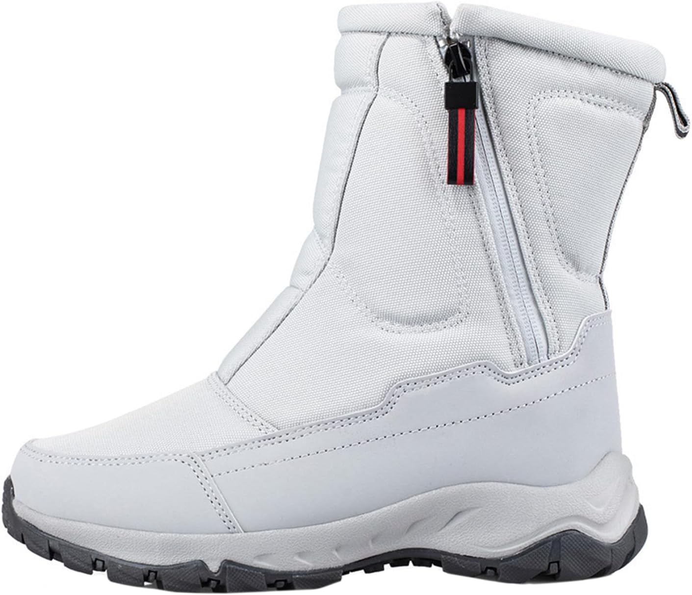 

Зимние ботинки 2026 года, водонепроницаемые, с комфортной утепленной подошвой, высокие, прочные, противоскользящие, легкие, с меховой подкладкой, кроссовки с боковой молнией, ботильоны для верховой езды Generic, светло-серый