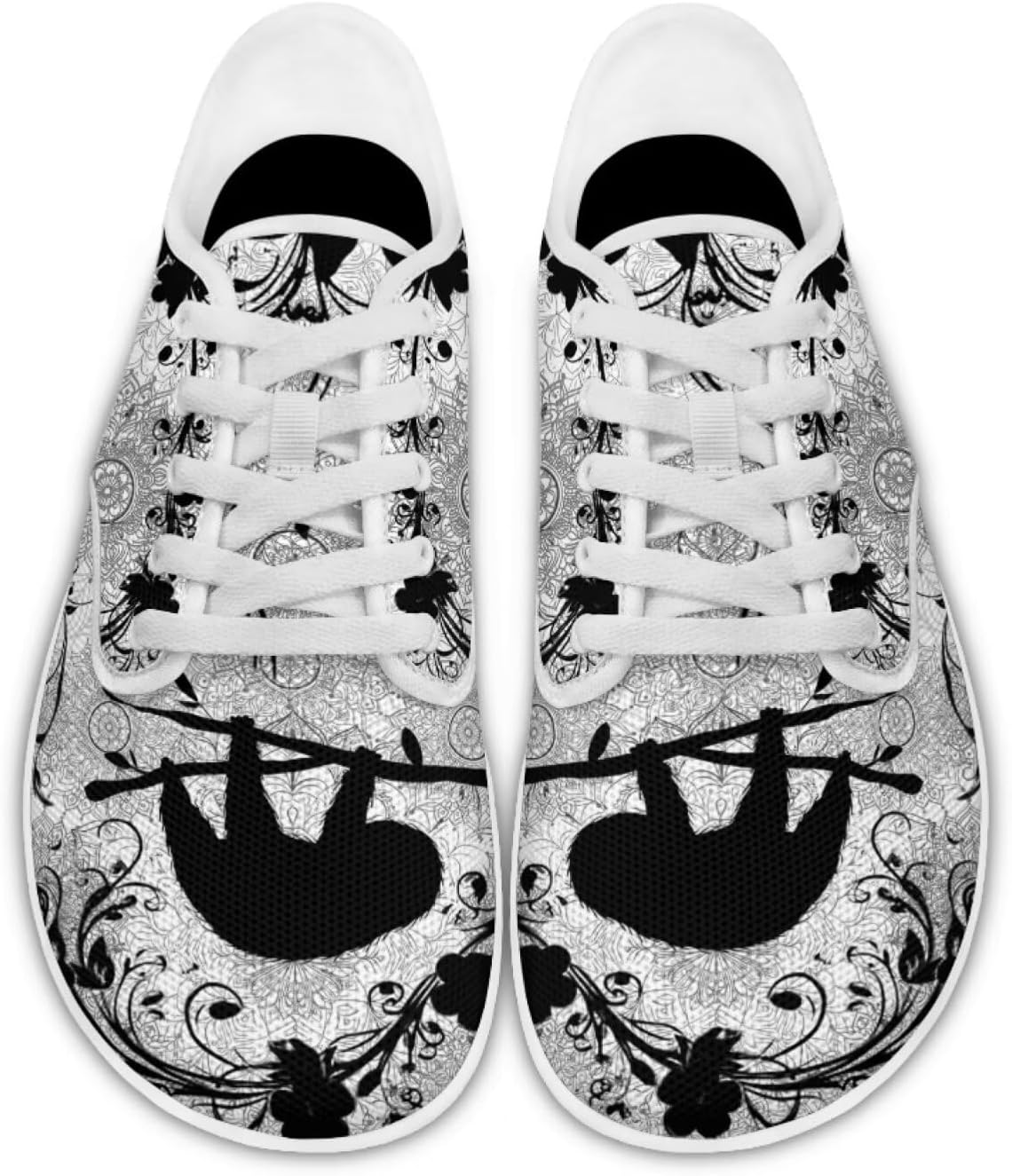 

Кроссовки для женщин и мужчин с широким носком, нулевая посадка, минималистичные, комфортные для тенниса, офиса и повседневной носки Pointodoor, Sloth Boho Mandala