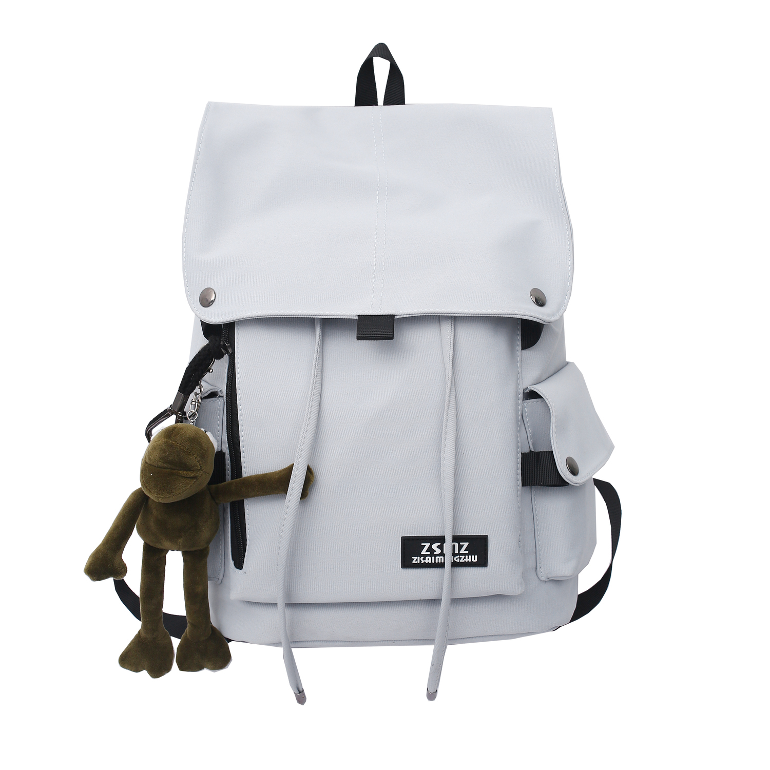 

Cwatcun Нейлоновый рюкзак унисекс черный синий зеленый красный, Gray (with Charm)