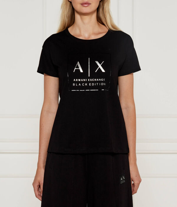 

Футболка женская Armani Exchange с принтом, черный