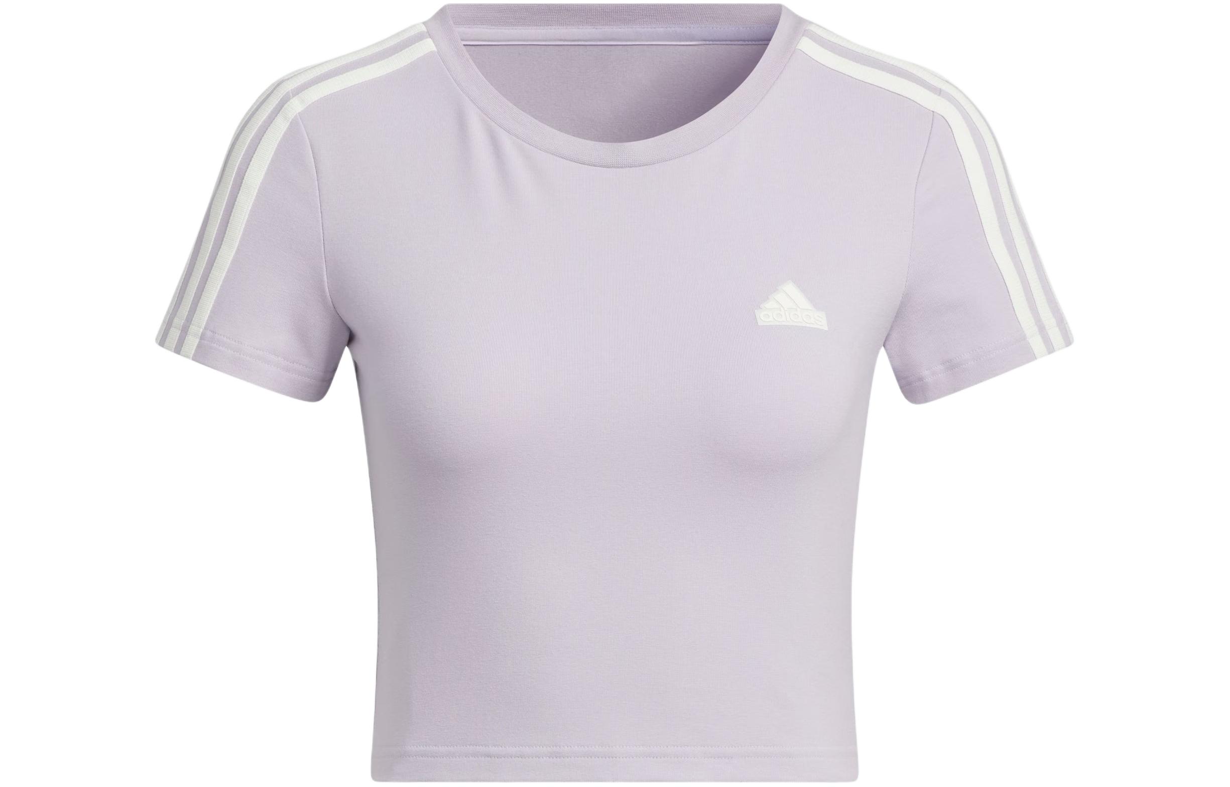 

Футболка с втачным рукавом женская серебристо-фиолетовая Adidas