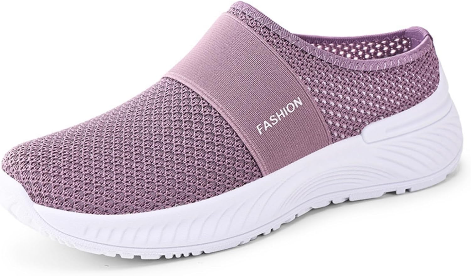 

Женские сабо мюли, слипоны, плетеные дышащие прогулочные туфли, легкие без задника, с закрытым носком, удобные для дома и улицы, на платформе, противоскользящие домашние тапочки Wabkderpu, фиолетовый