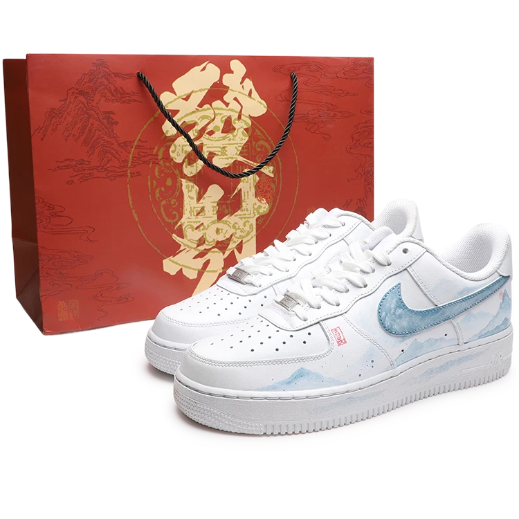

Кроссовки Air Force 1 Mid 07 low top skateboard unisex Nike, белый/синий