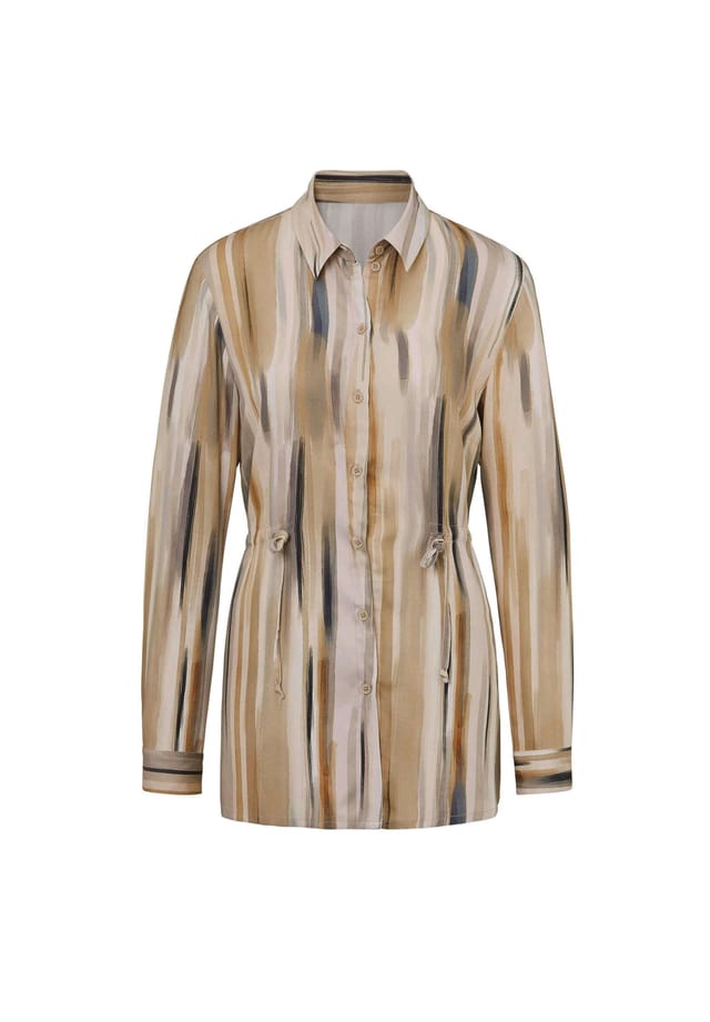 

Короткий размер: длинная блузка с завязывающимся поясом Goldner, мультиколор