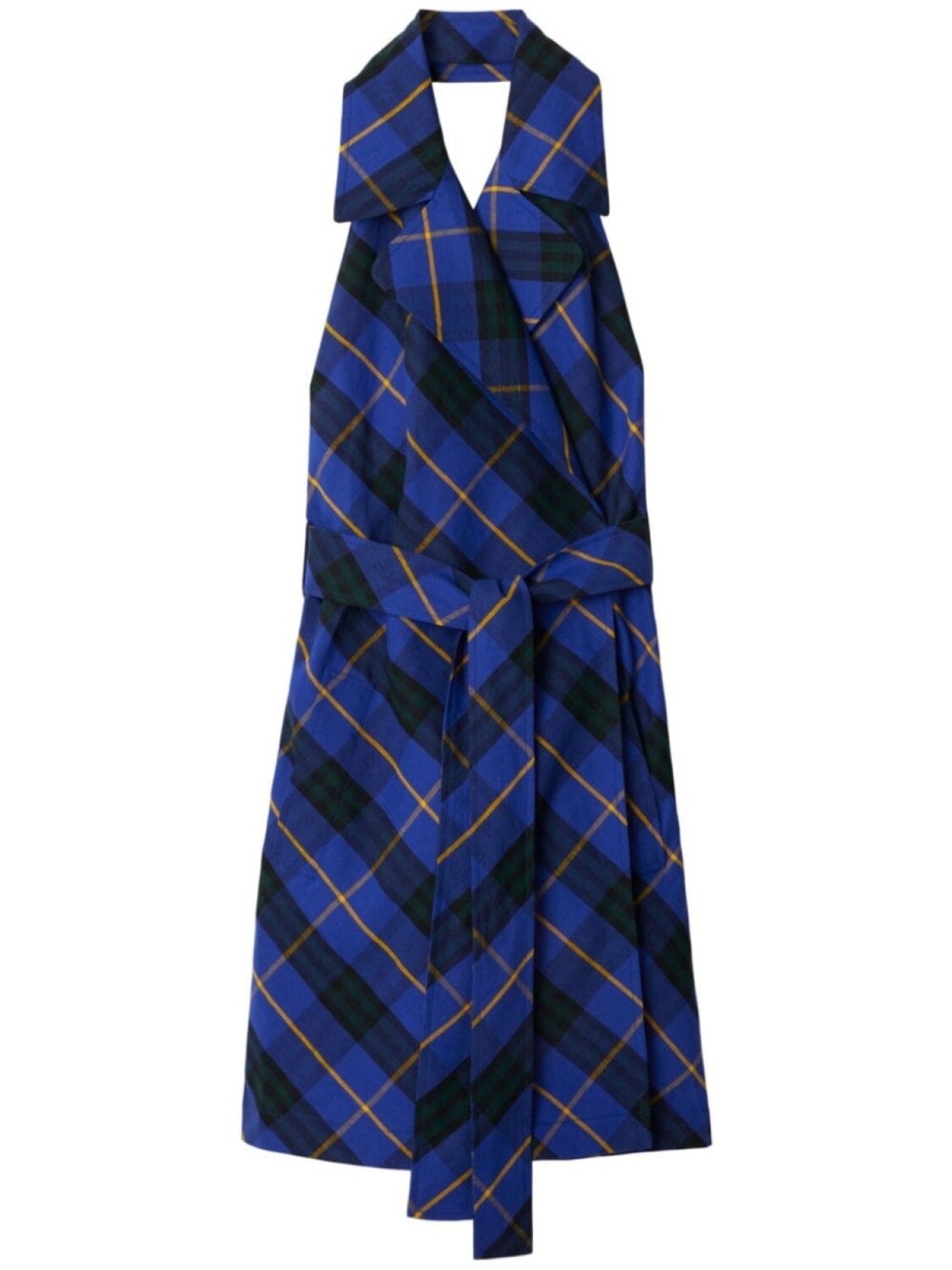 

Льняное платье в клетку Burberry, синий