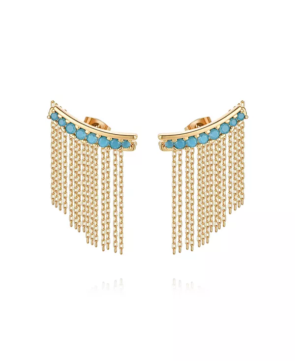 

Серьга-Качалка с бирюзой, покрытая 18-каратным золотом Ettika, turquoise