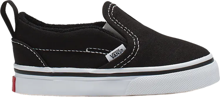 

Кроссовки Slip-On V Toddler 'Black White', черный