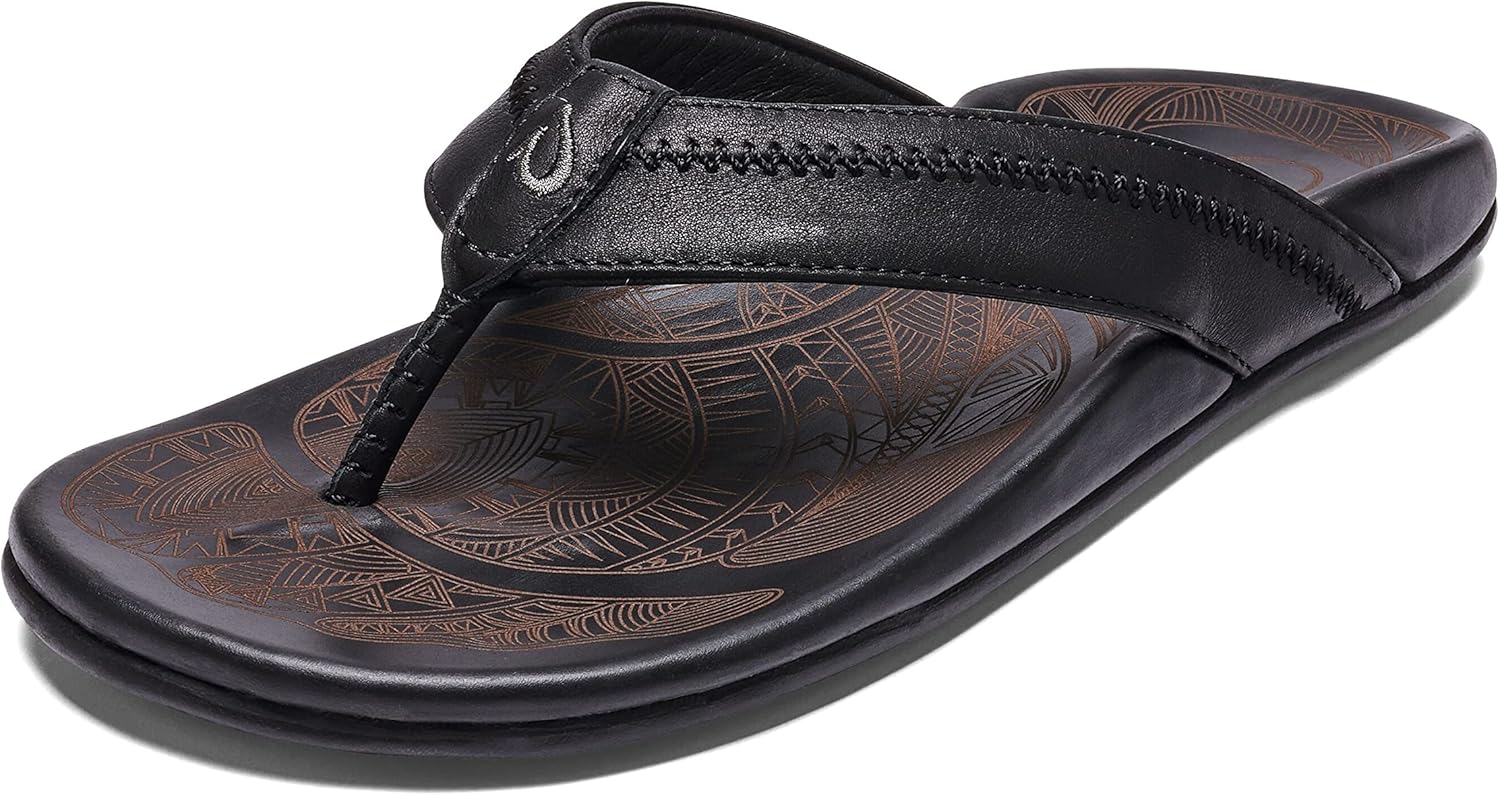 

Мужские кожаные пляжные сандалии OLUKAI Hiapo, выполненные из качественных материалов, легкие и прочные, обеспечивают комфорт и поддержку на весь день, Lava Rock/Lava Rock