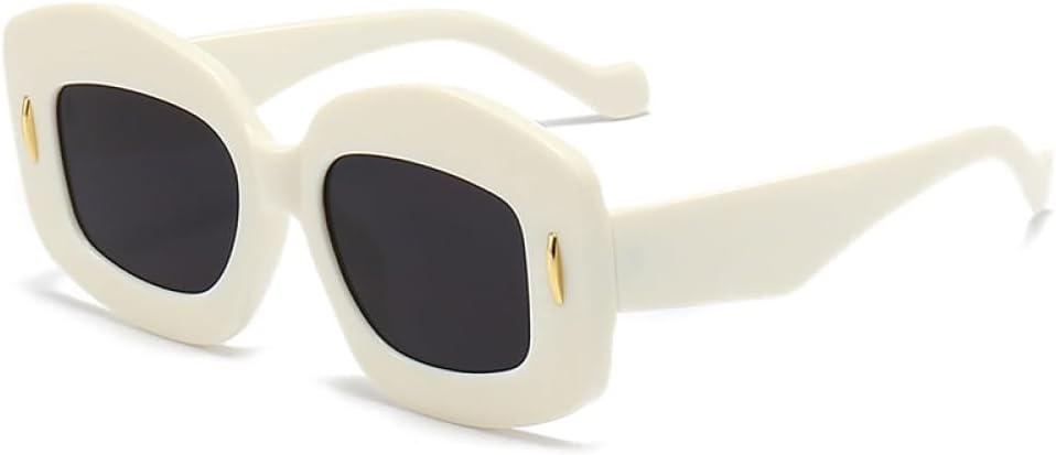 

Винтажные женские солнцезащитные очки с заклепками, прямоугольная форма, массивная толстая зеленая оправа, мужские прямоугольные солнцезащитные очки, женские очки XLUMIO, C4