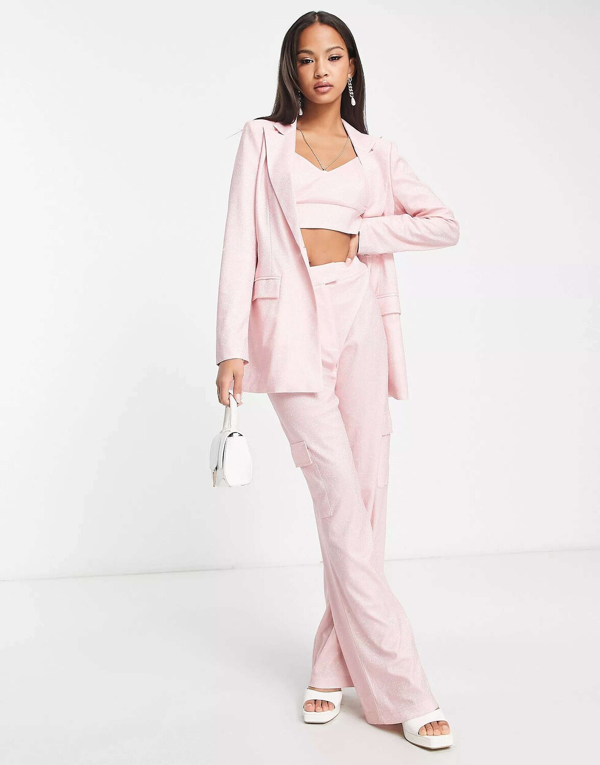 

Розовые блестящие широкие брюки Miss Selfridge, Розовый, Розовые блестящие широкие брюки Miss Selfridge