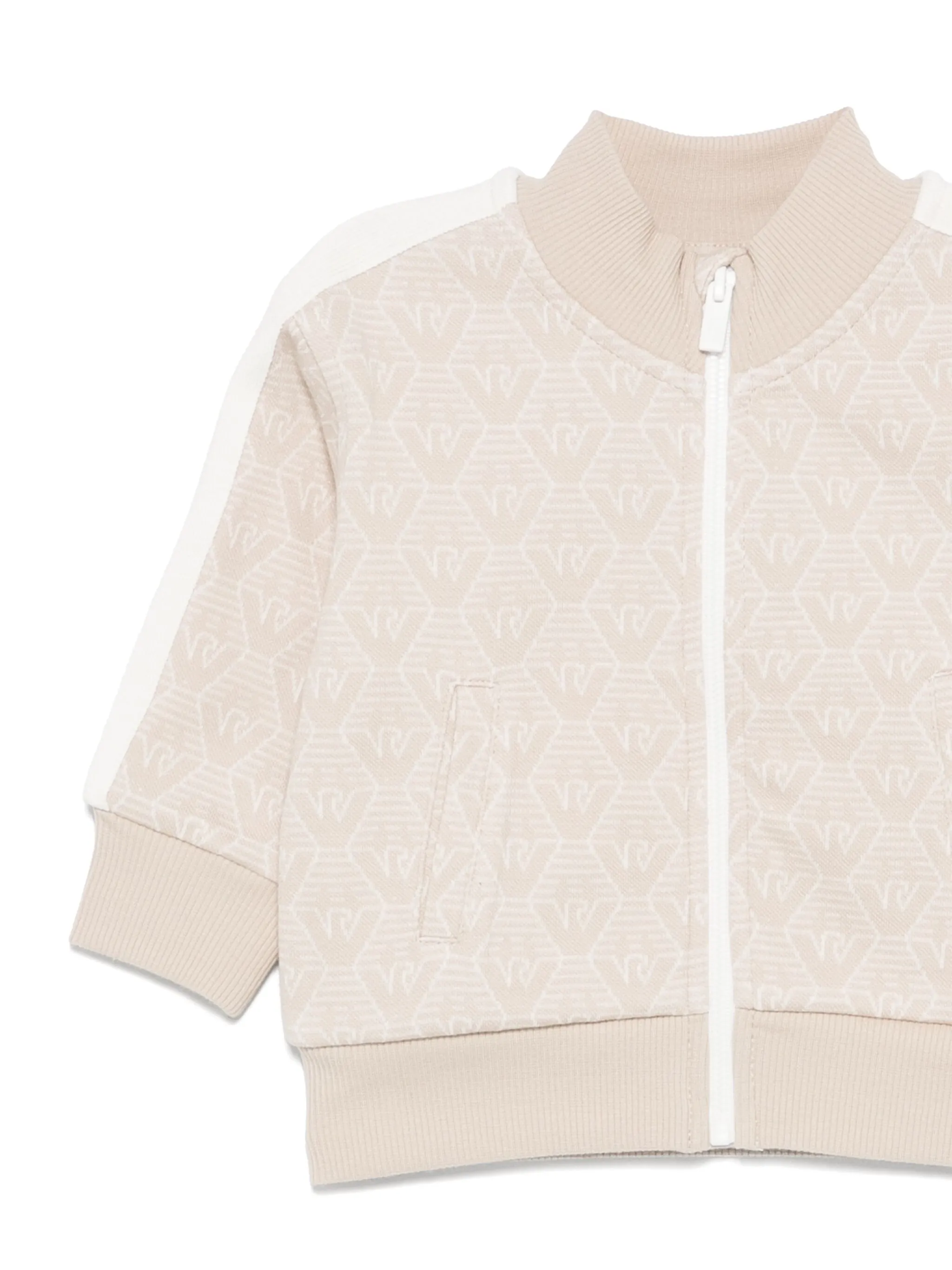 Толстовка с монограммой Emporio Armani Kids, бежевый — фото 3