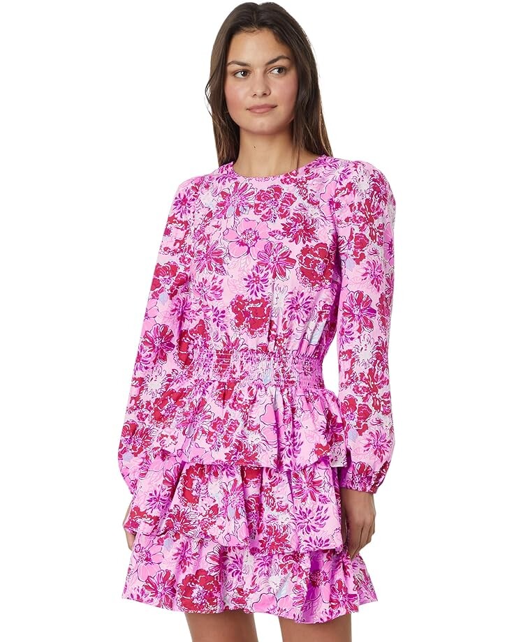 

Платье Lilly Pulitzer Khloey Long Sleeve Cotton, цвет Lilac Thistle In The Wild Flowers