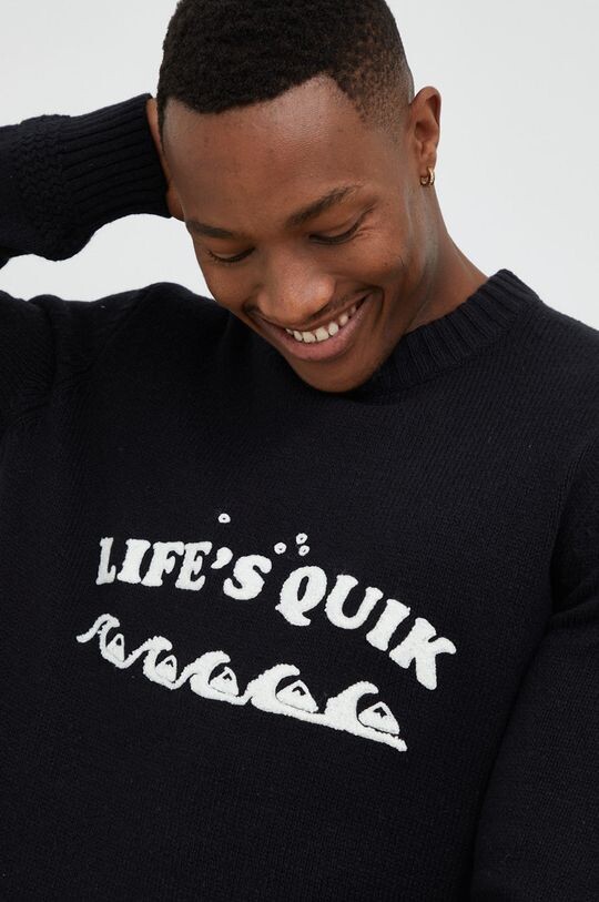 

Свитер из смесовой шерсти Quiksilver, черный