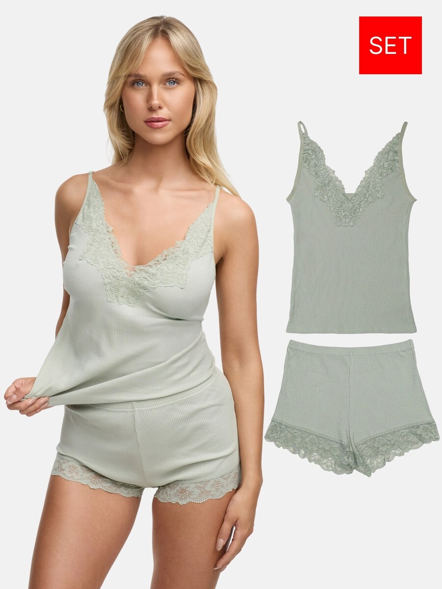 

Короткий пижамный комплект Tazzio F909, светло-зеленый