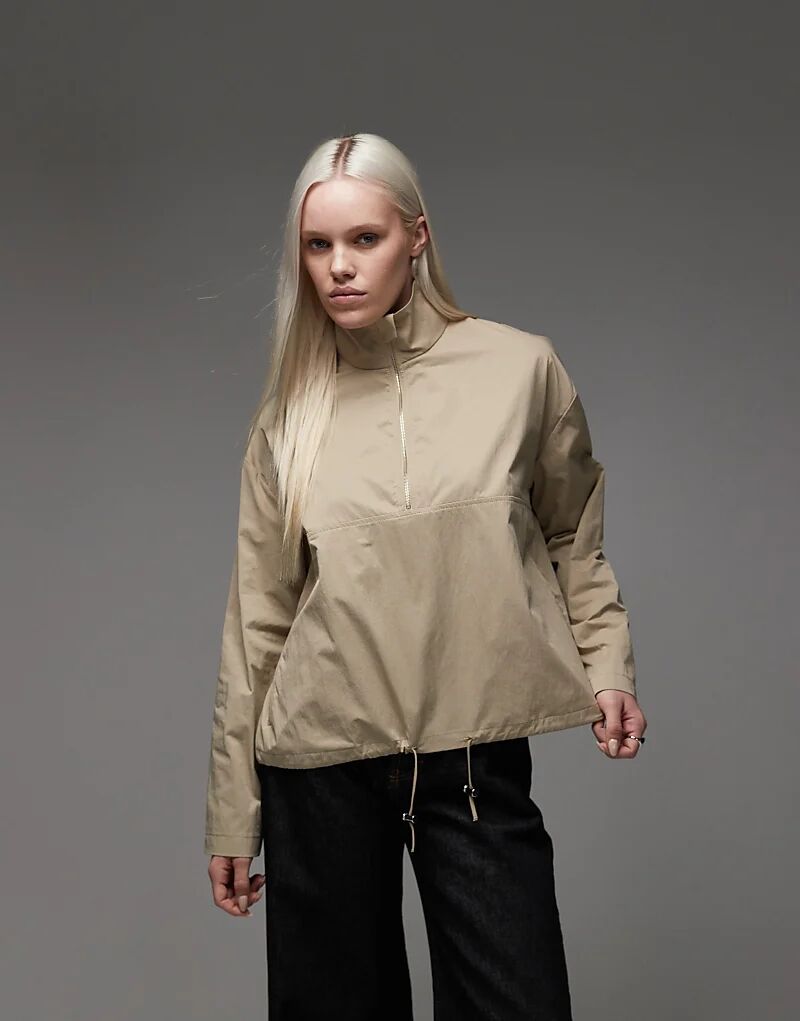 

Техничная куртка ASOS DESIGN с воротником-стойкой и застежкой-молнией цвета экрю