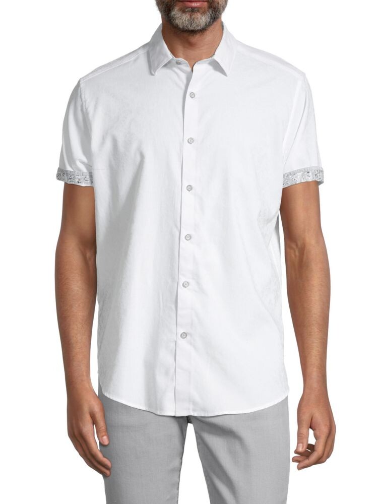 

Рубашка классического кроя с коротким рукавом Bayview Robert Graham, белый