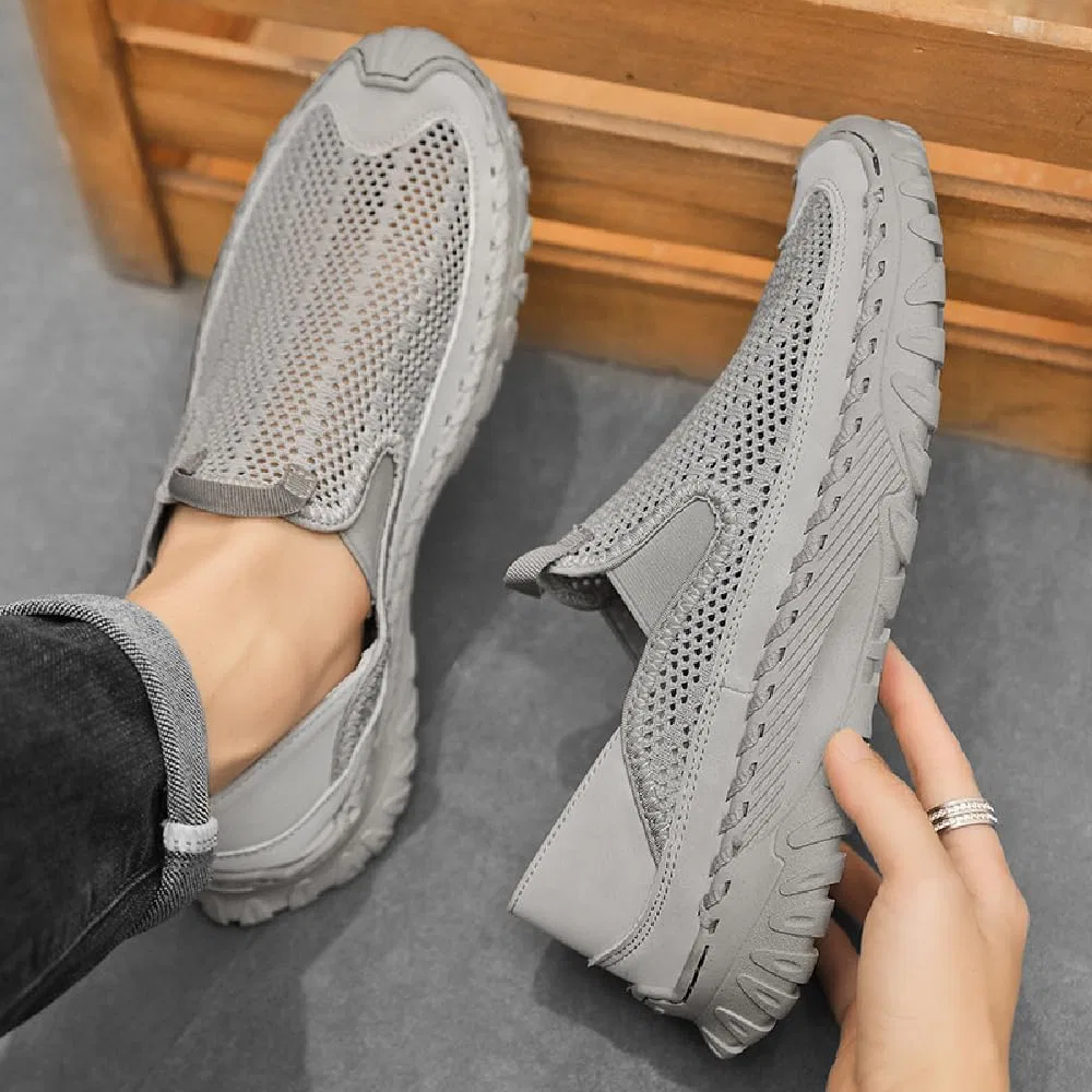 Мужские мокасины дышащие Asifn Mesh Loafers Grey — фото 2