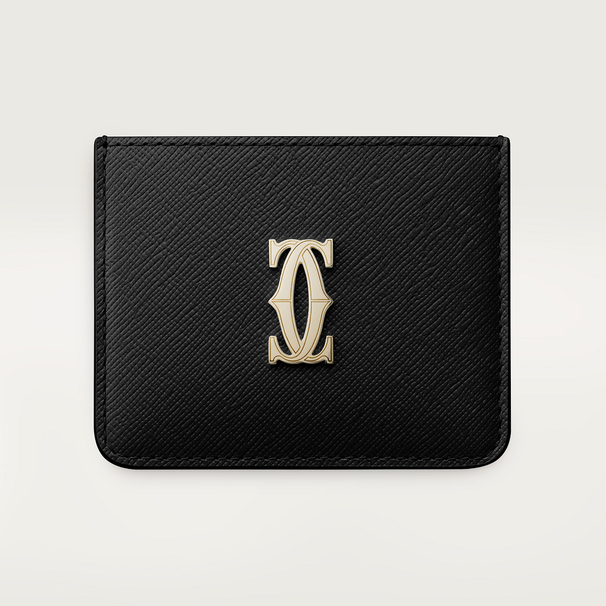 

Картхолдер Cartier Porte-cartes simple, C de Cartier, черная текстурированная телячья кожа