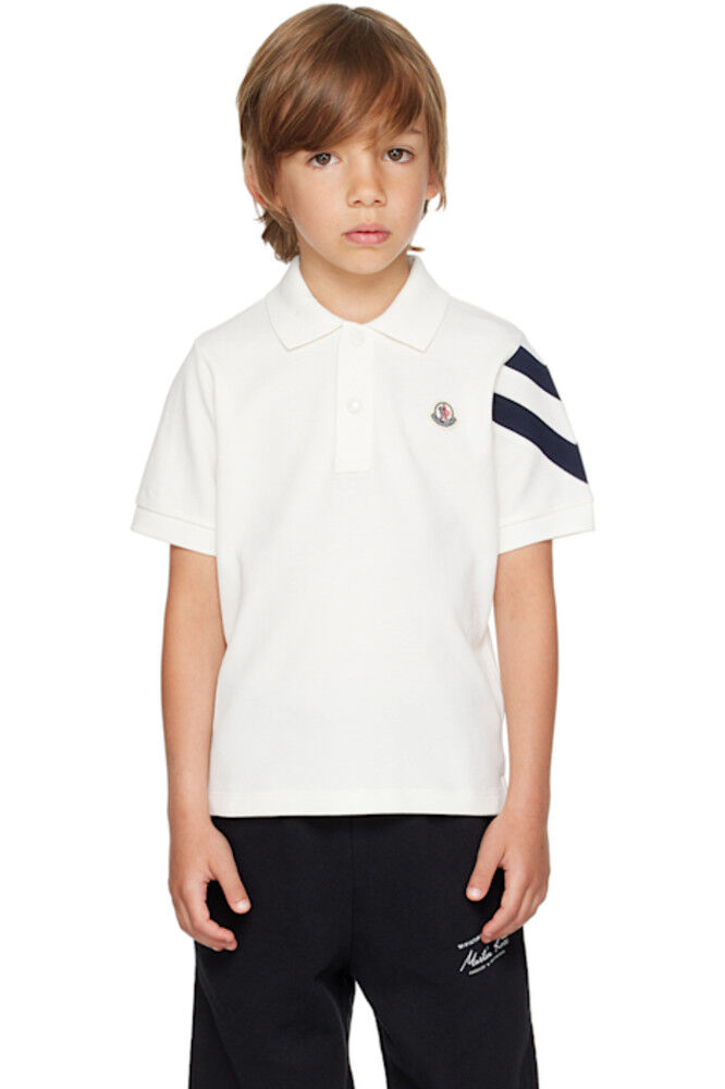 

Поло с логотипом Little Kids White Moncler Enfant