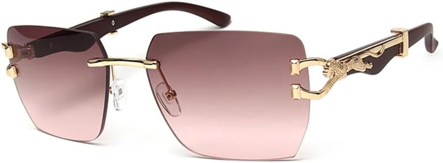 

Мужские солнцезащитные очки без оправы для активного отдыха на открытом воздухе, солнцезащитные очки с градиентным леопардовым принтом для женщин, модные винтажные очки класса люкс generic, C3