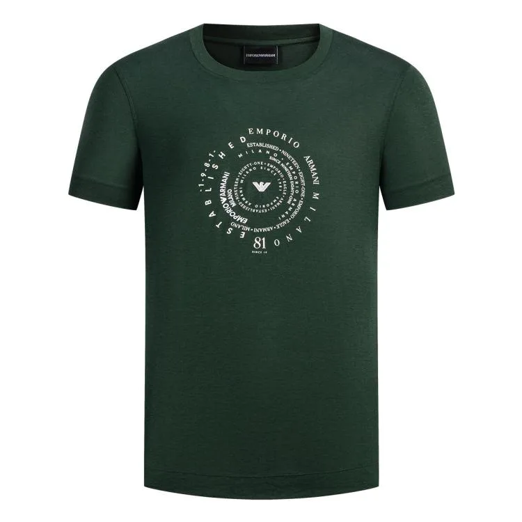 EMPORIO ARMANI Футболка Unisex Green Crew Neck Moderate Straight Fit