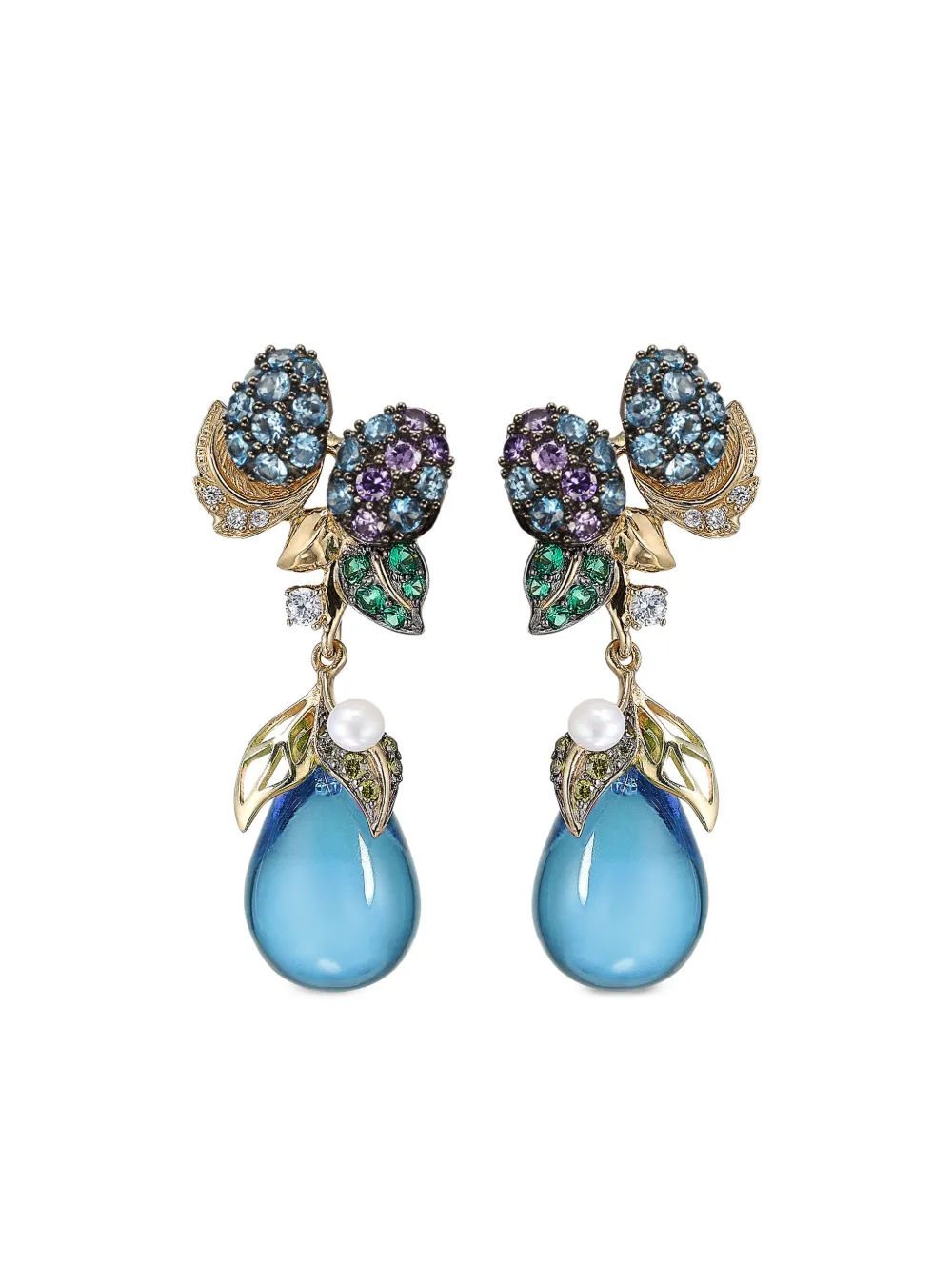 

Серьги Blueberry из желтого золота с камнями Anabela Chan, золотой