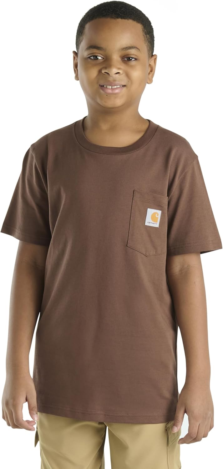 

Детская футболка Carhartt CA6655 с коротким рукавом и карманом - унисекс, Med Brown, Коричневый, Детская футболка Carhartt CA6655 с коротким рукавом и карманом - унисекс, Med Brown