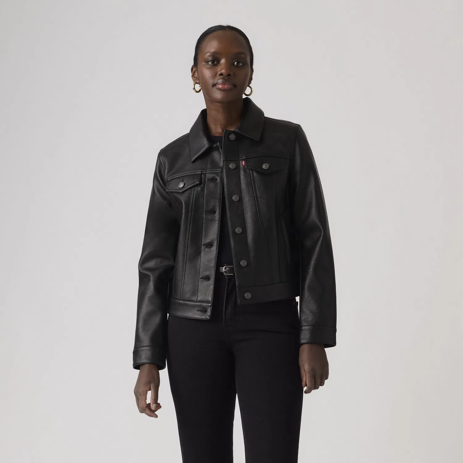 Куртка-тракер из искусственной кожи Levi's, Black — фото 3
