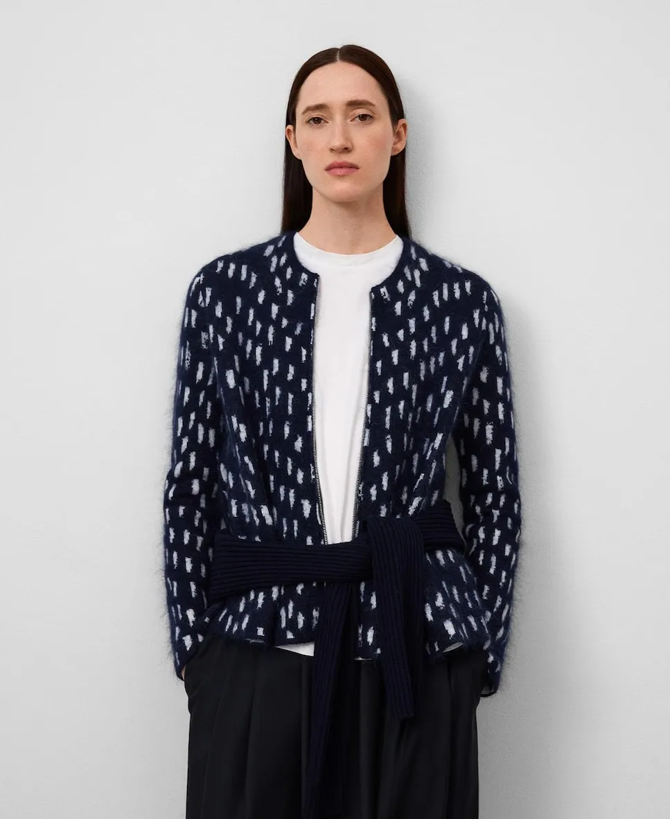 

Женский кардиган с жаккардовым узором Adolfo Dominguez, синий/белый