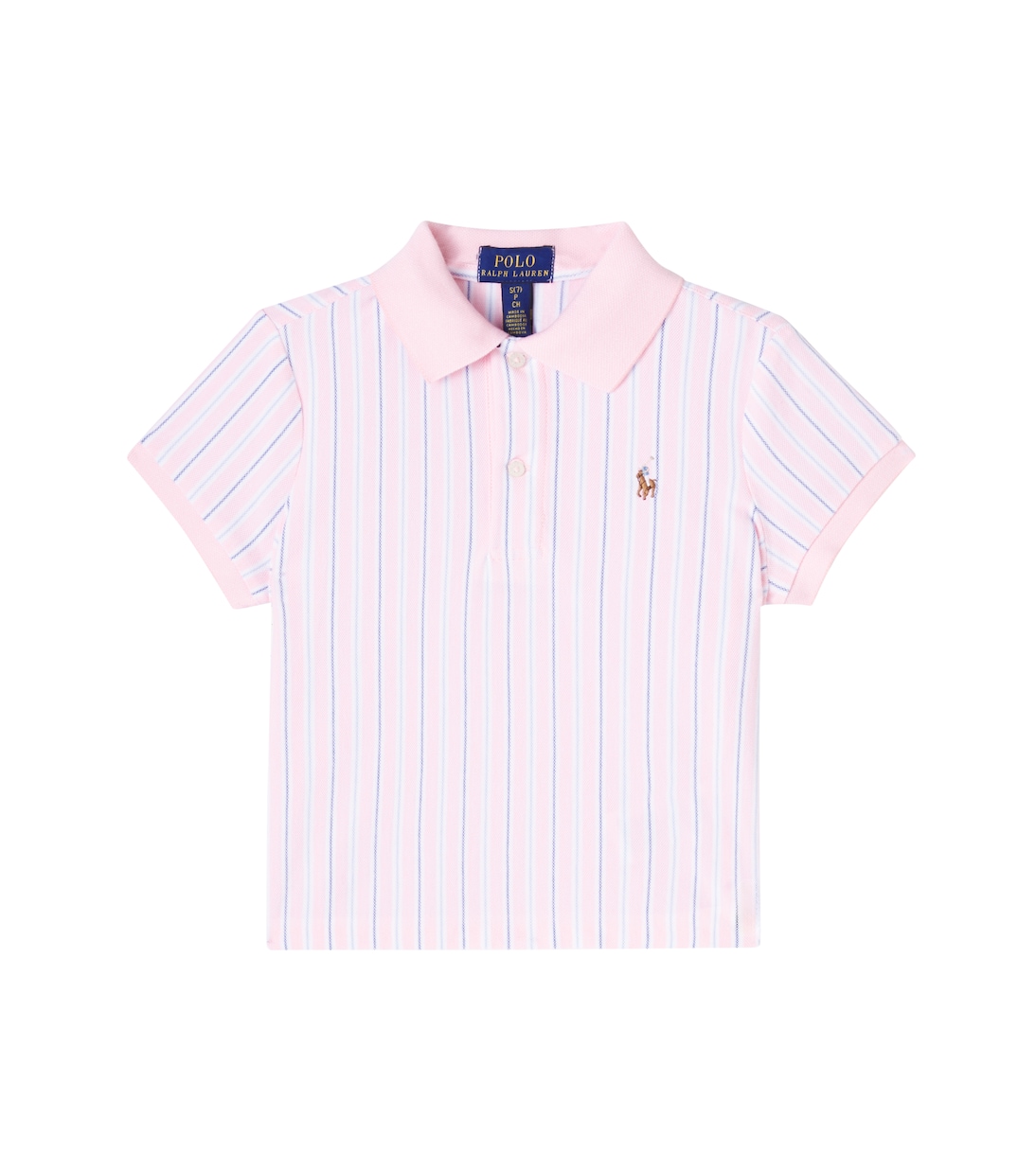 

Полосатая хлопковая поло Polo Ralph Lauren Kids, Harbour Pink Stripe/Mlti Pp