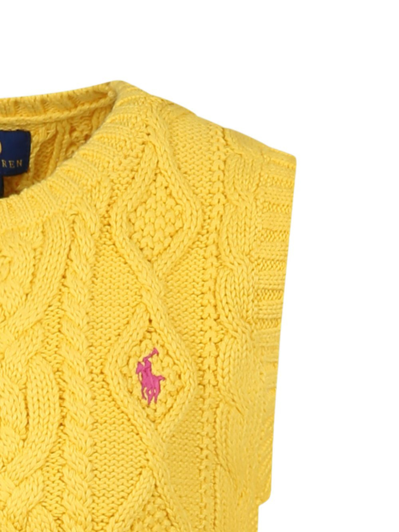 POLO RALPH LAUREN KIDS топ с логотипом Polo Pony, желтый — фото 3