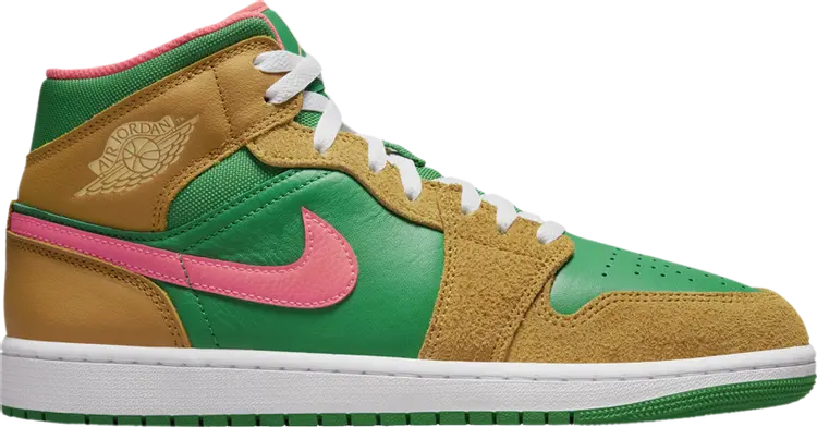 

Кроссовки Air Jordan 1 Mid SE 'Wheat Watermelon', коричневый