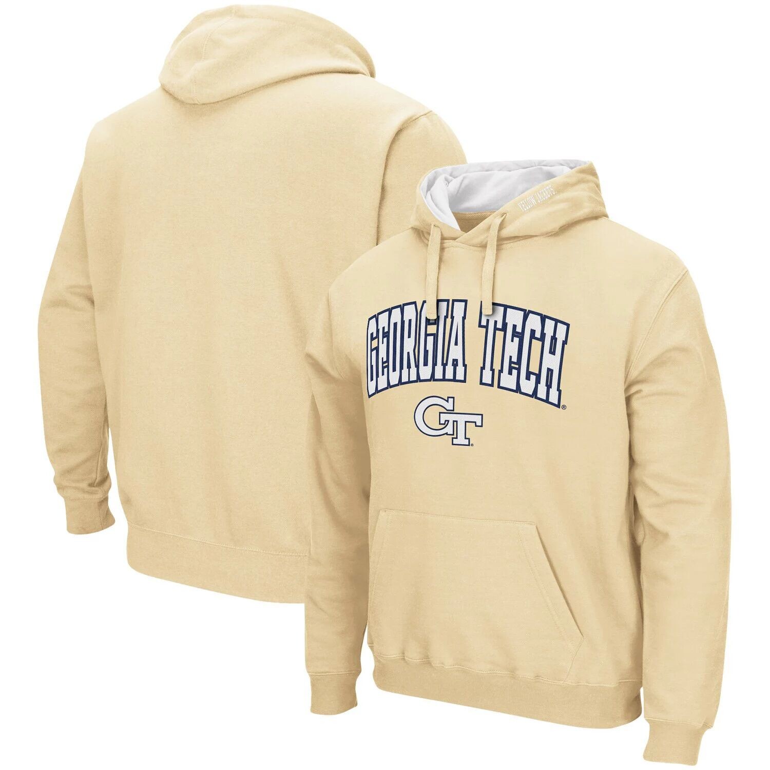 

Мужской пуловер с капюшоном Gold Georgia Tech Yellow Jackets Arch и Logo Colosseum
