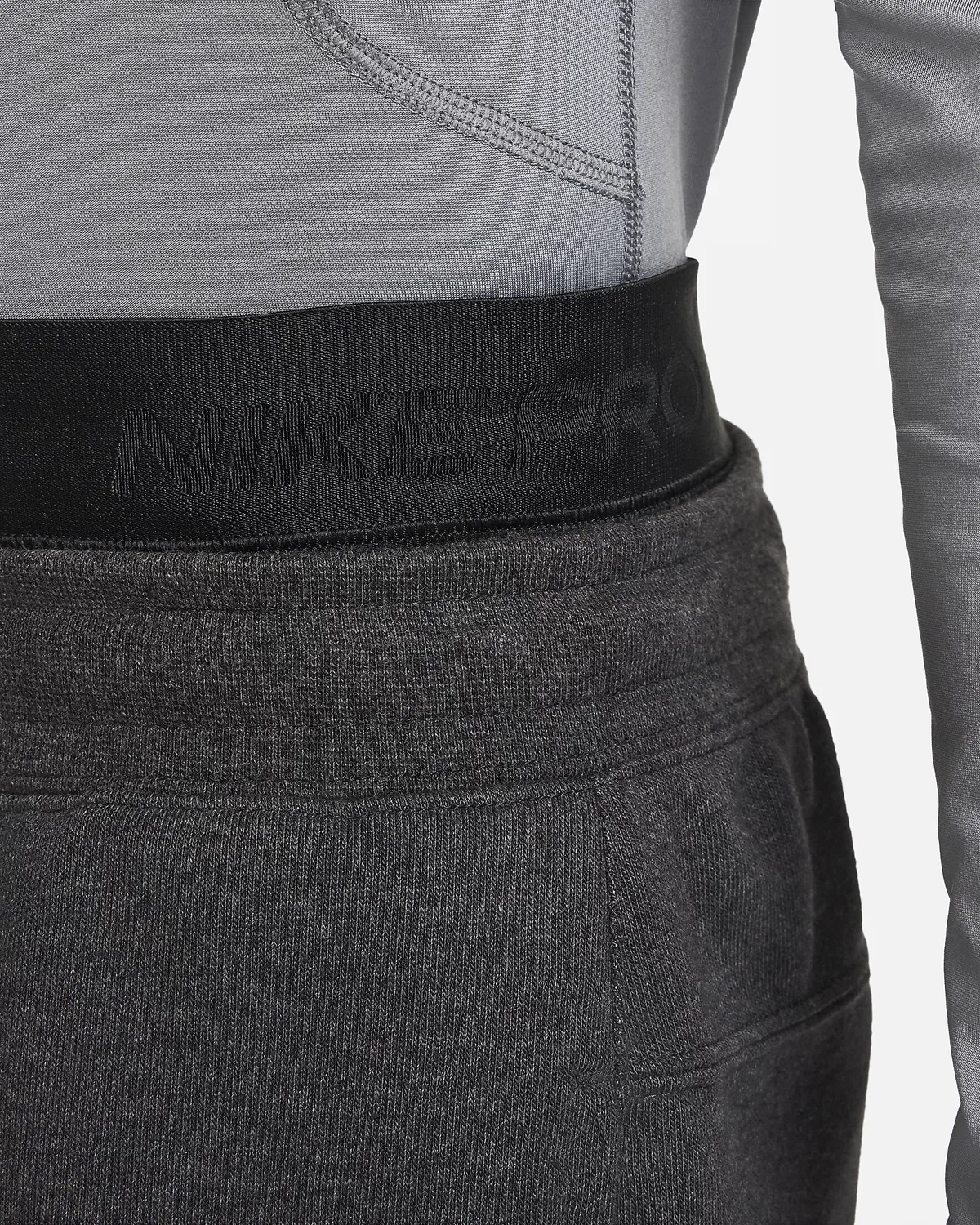 Детские (мальчиковые) лосины Nike Pro Dri-FIT, Smoke Grey/Smoke Grey/Black — фото 3