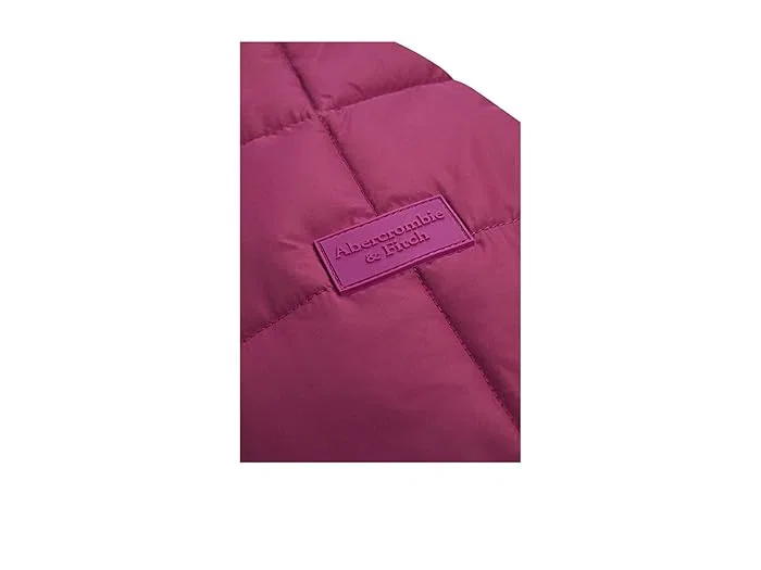 Пуховик Midweight Puffer Jacket abercrombie kids, Magenta Haze — фото 3