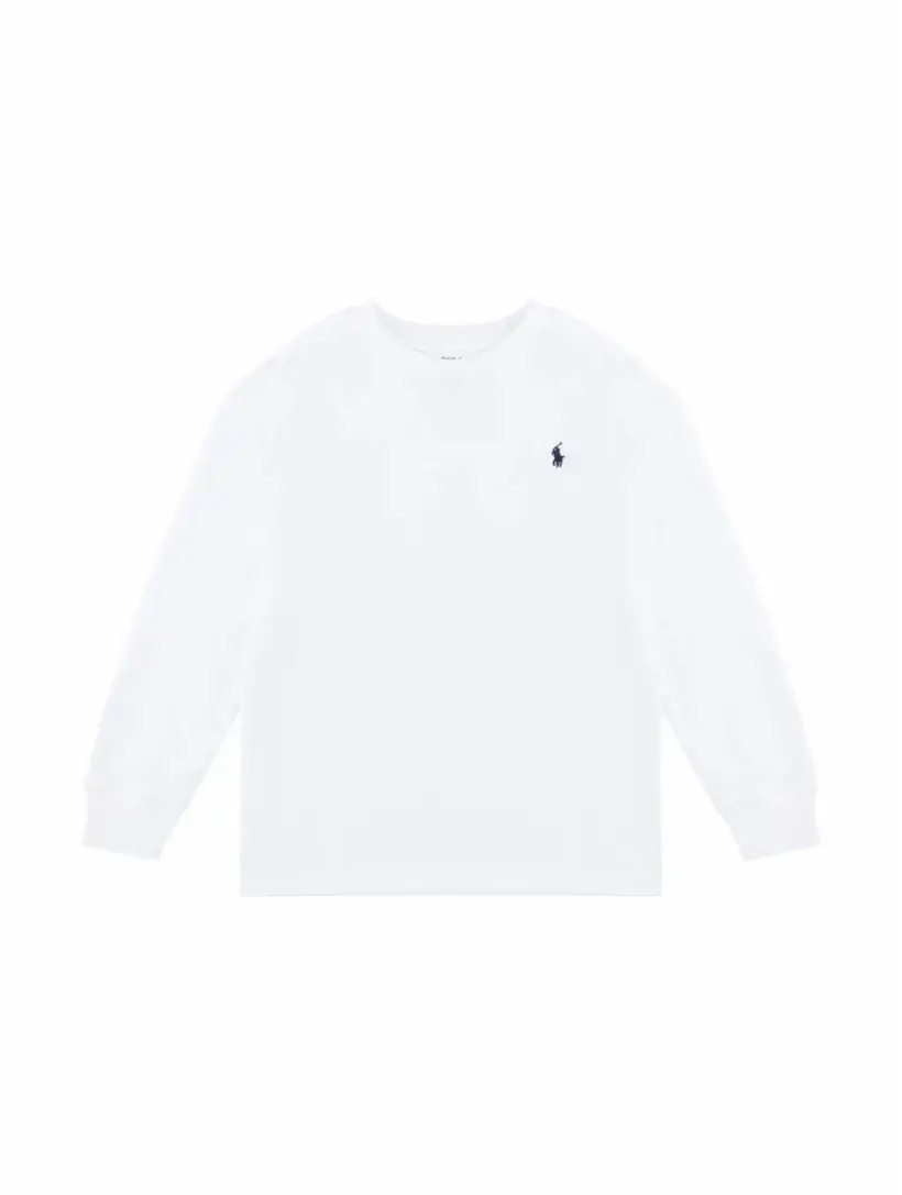 

Хлопковый лонгслив с логотипом Ralph Lauren, белый