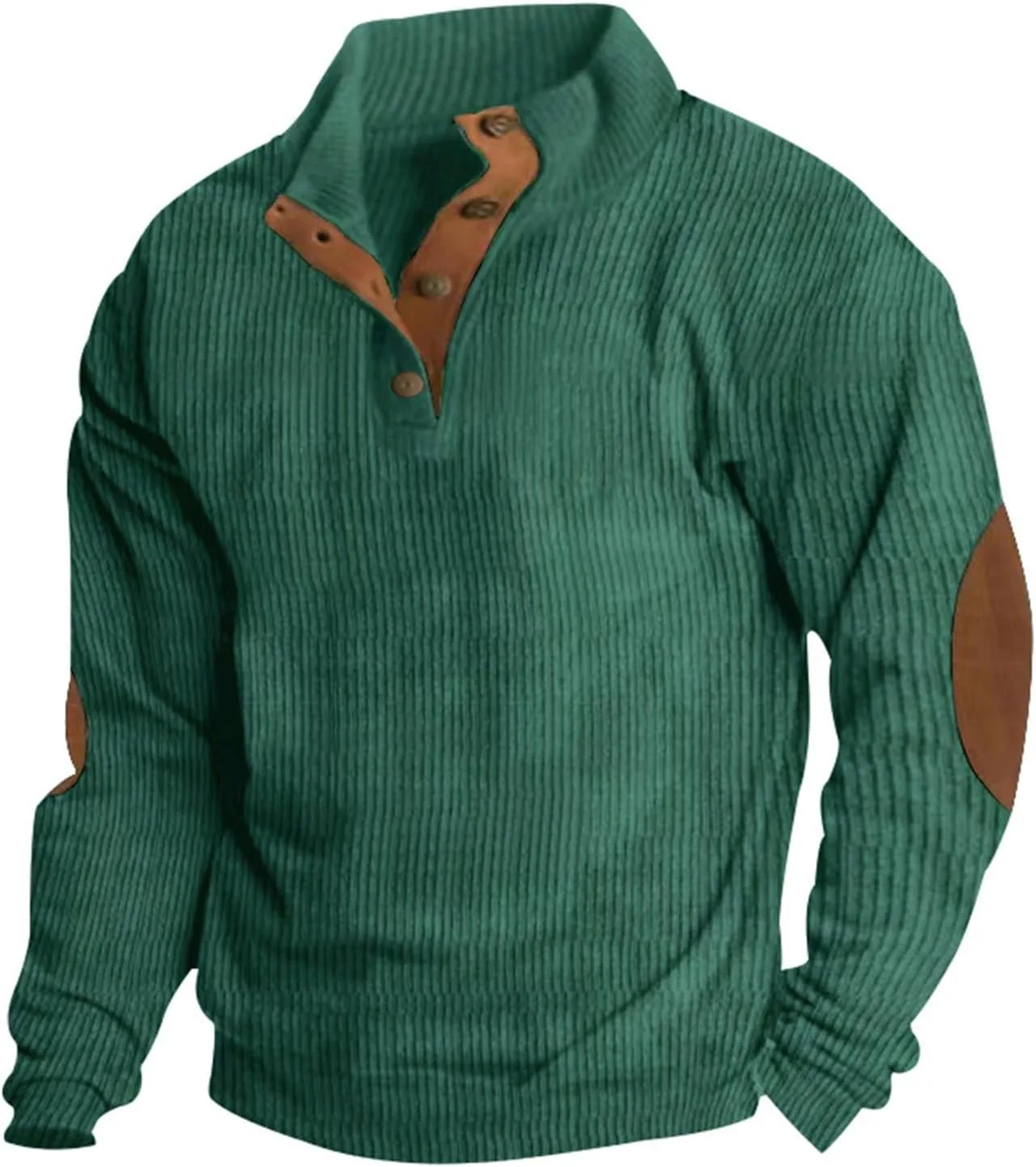 

Мужская толстовка Henley, длинный рукав, однотонная, легкая, вельвет RTRDE