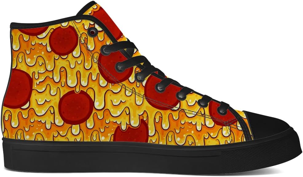 Кеды chebing Pizza High Top на высокой подошве для мужчин и женщин, высокие кроссовки на шнуровке, повседневная обувь, подарок для парня или девушки, красный — фото 4