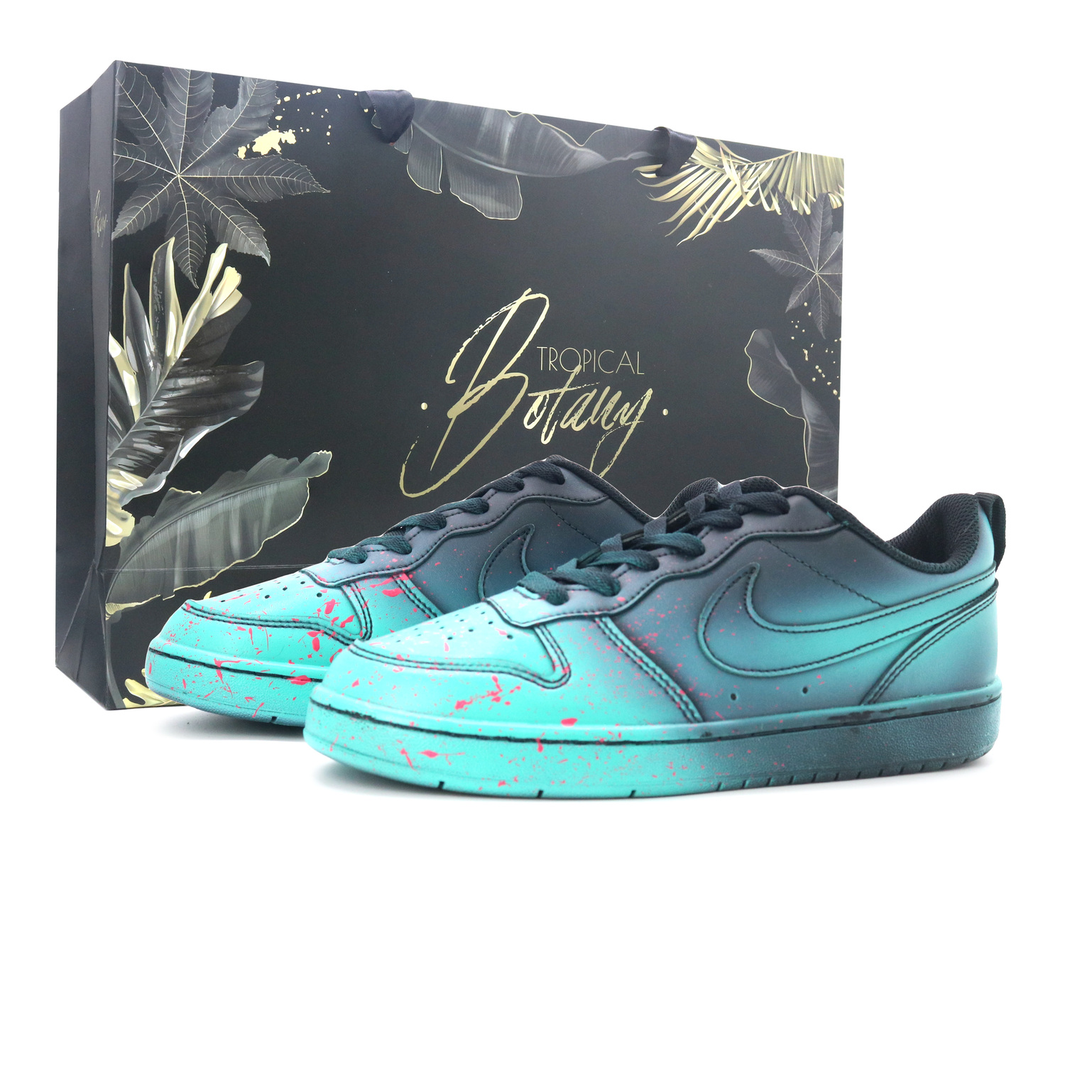 

Кроссовки Court Borough Black Green устойчивые к истиранию низкие скейтборд обувь Black Green детские Nike, Luxury Shopping Bag