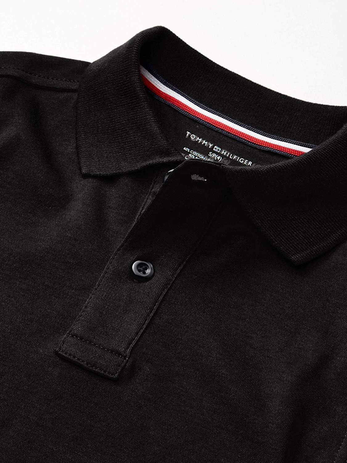 Детская рубашка-поло Tommy Hilfiger Interlock с коротким рукавом для мальчиков и девочек, школьная форма, Black — фото 3