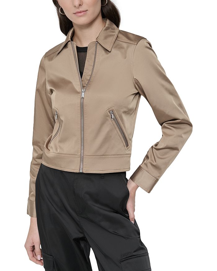 

Куртка на молнии спереди DKNY, коричневый/бежевый