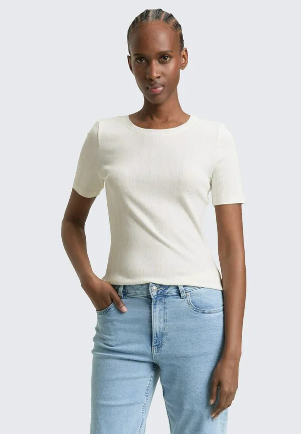 

Облегающая базовая футболка Tom Tailor Denim, Off White, Белый, Облегающая базовая футболка Tom Tailor Denim, Off White