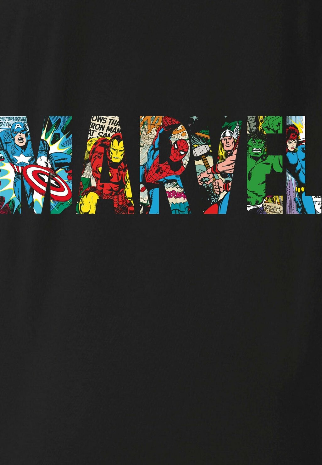 

Футболка с принтом MARVEL COMIC COLOUR LOGO LOGOSHIRT, черный