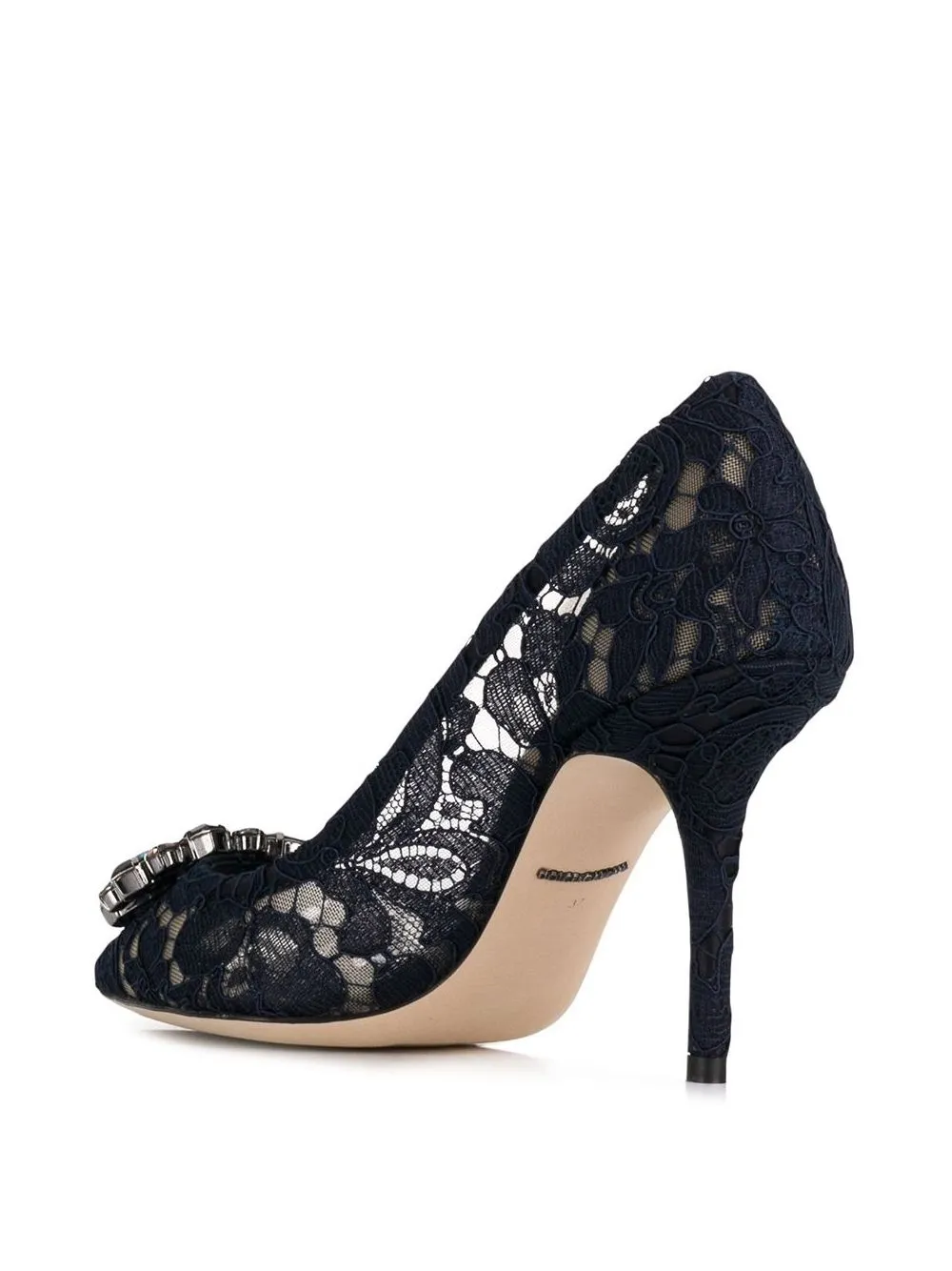 Декорированные кружевные туфли DOLCE & GABBANA, синий — фото 3