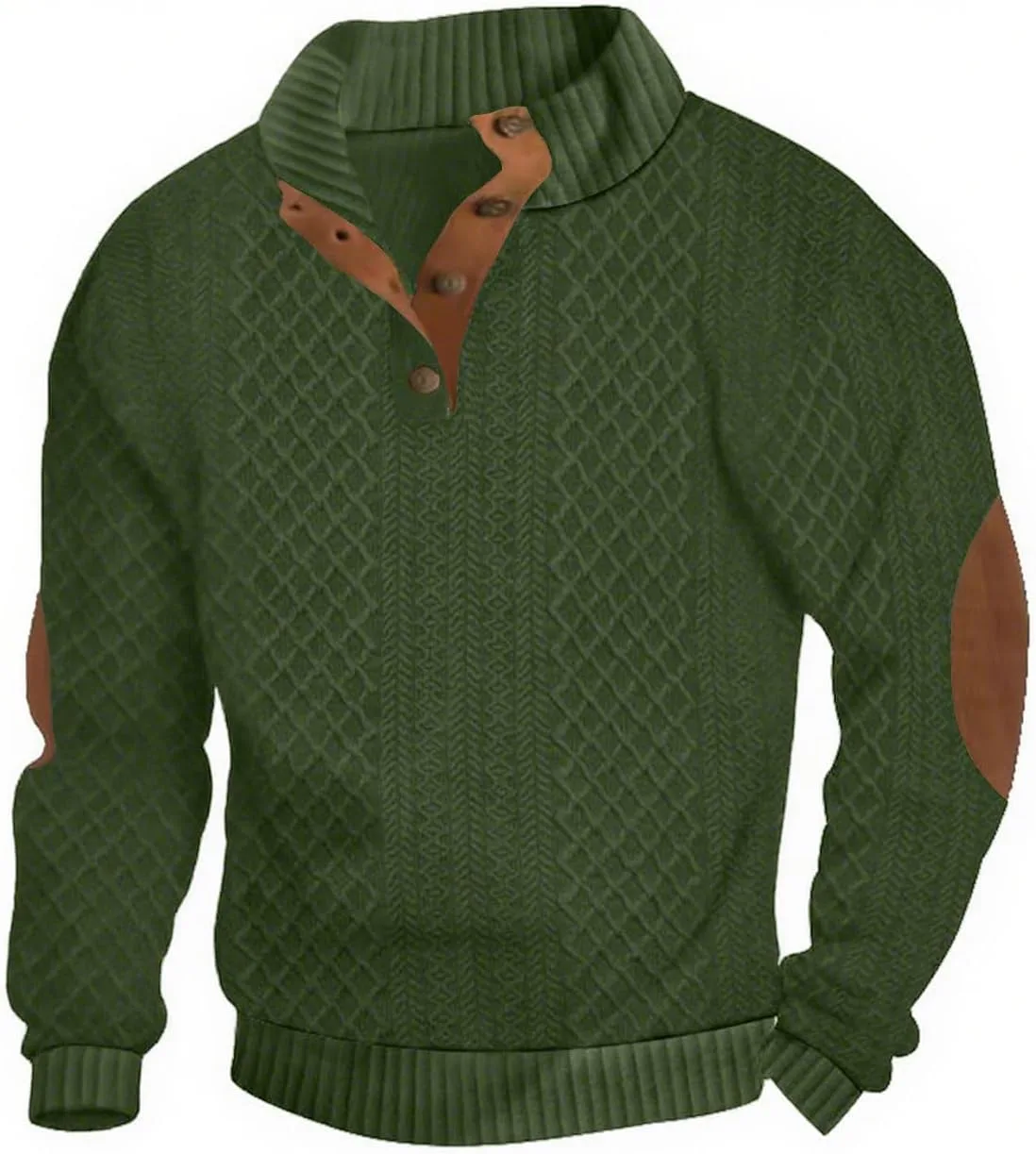 

Мужской вязаный свитер с длинными рукавами и воротником стойкой Lexiart