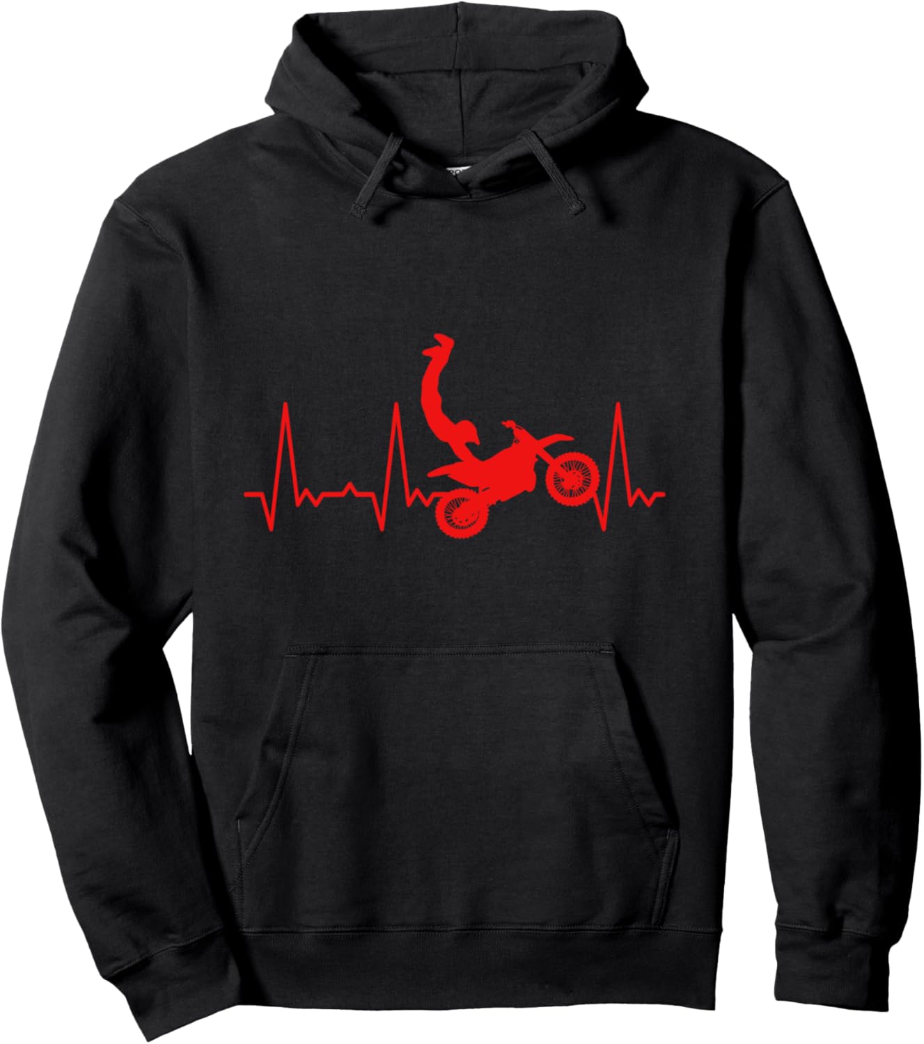 

Худи для мотокросса Heartbeat, черная Heartbeat Graphic Gifts For Women, Men, And Kids