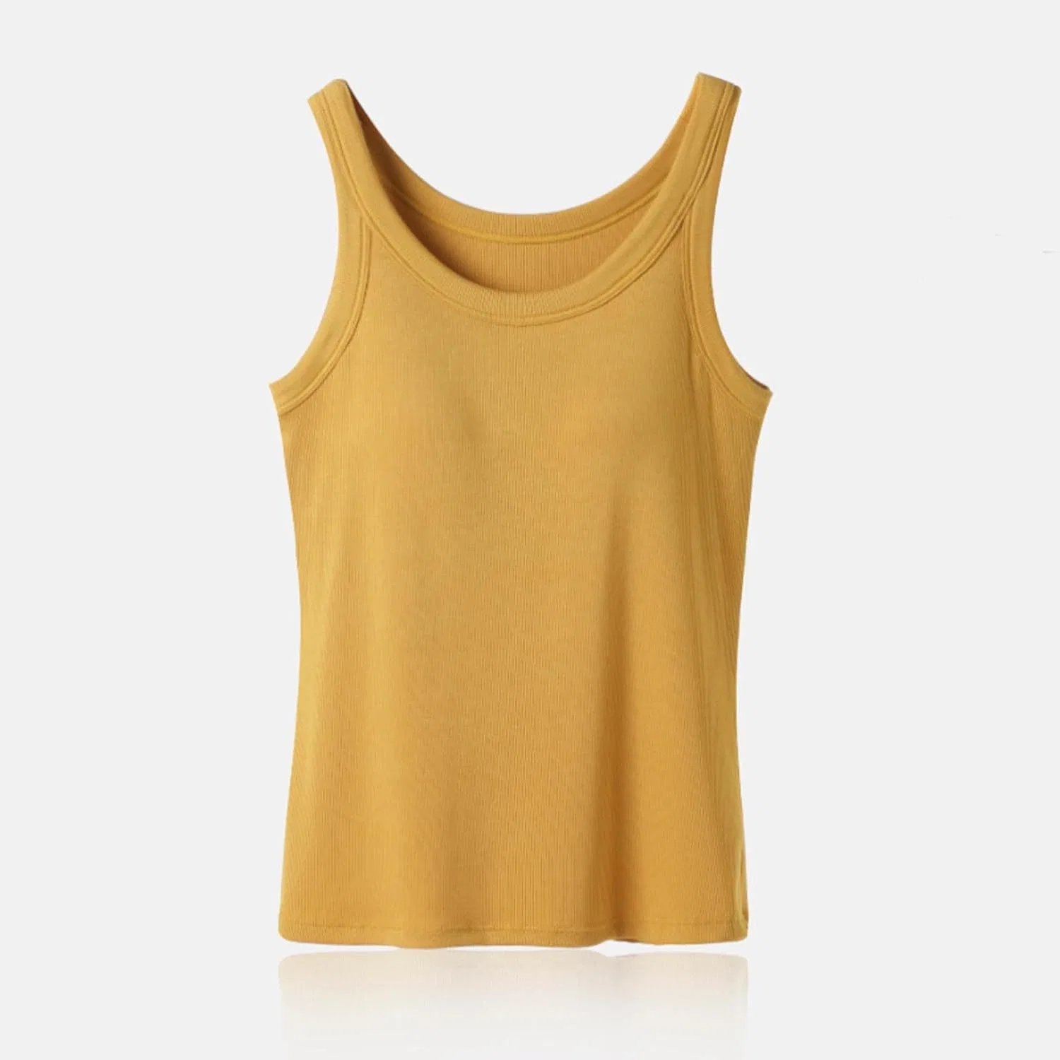 Топ с встроенным бюстгальтером, хлопковый, Generic, A01_yellow — фото 4